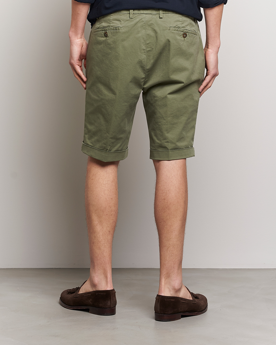Herren | Shorts | Briglia 1949 | Pleated Cotton Shorts Olive