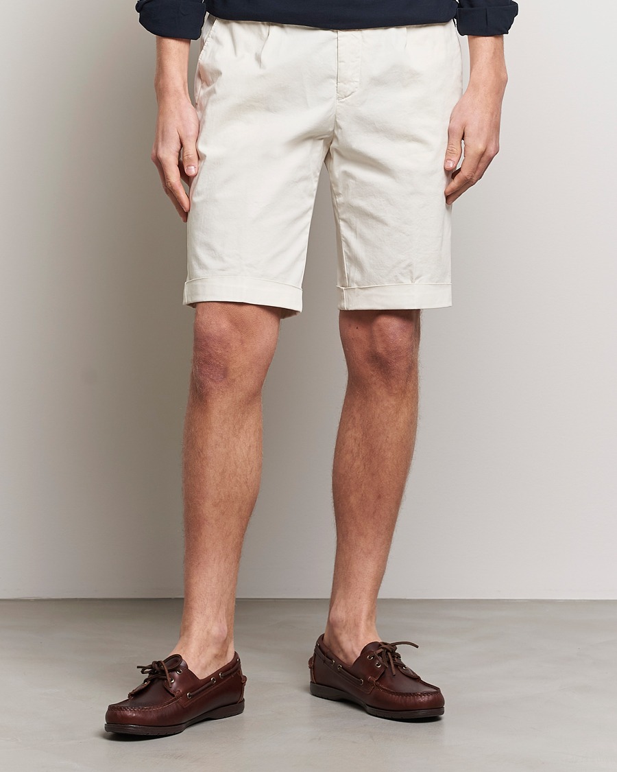 Herren | Shorts | Briglia 1949 | Pleated Cotton Shorts Cream