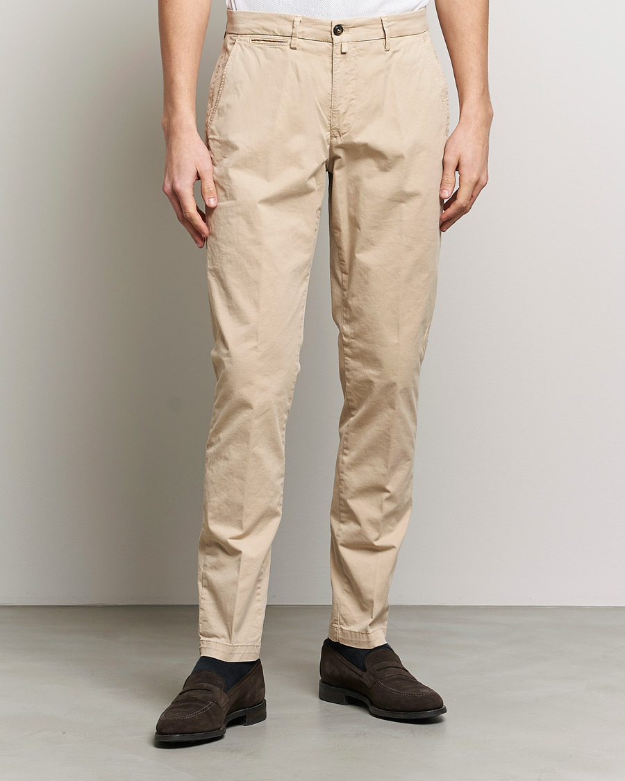 Herren | Hosen | Briglia 1949 | Tapered Fit Cotton Twill Stretch Chinos Beige
