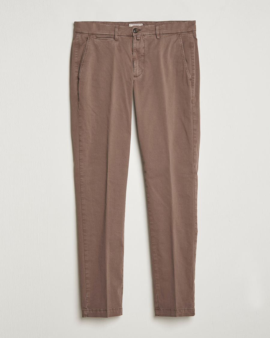 Herren | Hosen | Briglia 1949 | Tapered Fit Cotton Twill Stretch Chinos Brown
