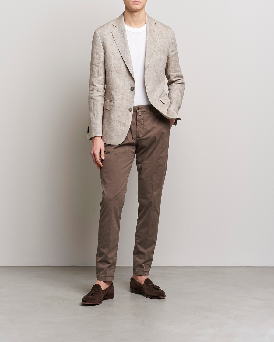 Herren | Hosen | Briglia 1949 | Tapered Fit Cotton Twill Stretch Chinos Brown