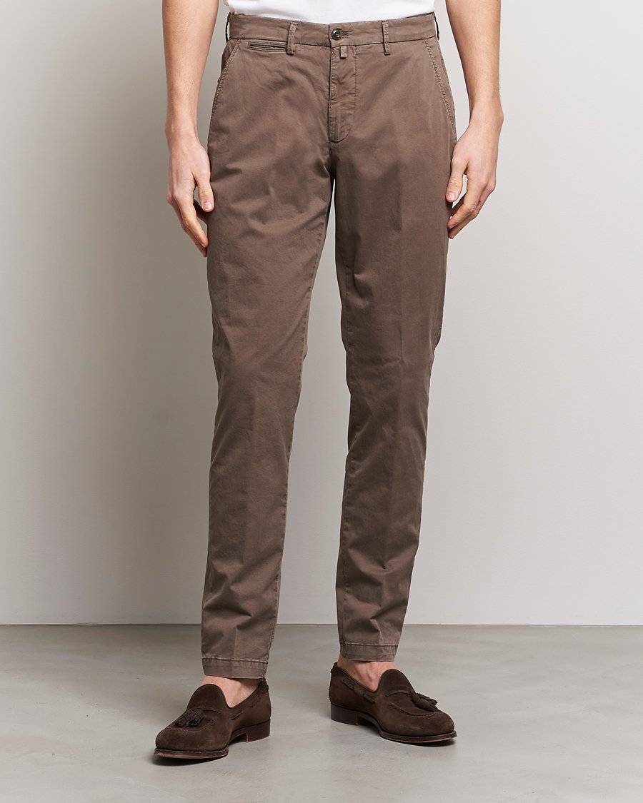 Herren | Hosen | Briglia 1949 | Tapered Fit Cotton Twill Stretch Chinos Brown
