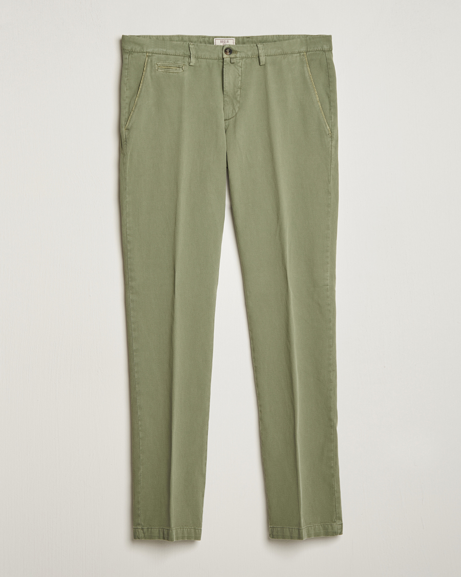 Herren | Hosen | Briglia 1949 | Slim Fit Diagonal Cotton Stretch Trousers Olive