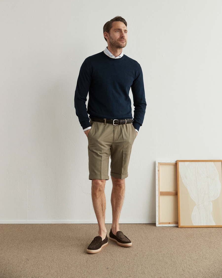 Herren | Shorts | Briglia 1949 | Linen/Cotton Shorts Olive