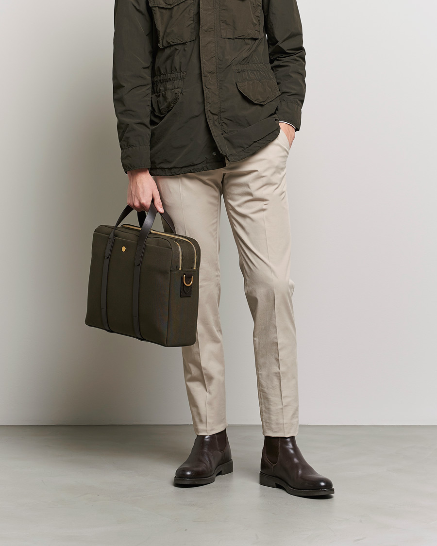 Herren | Mismo M/S Endeavour Briefcase Army/Dark Brown | Mismo | M/S Endeavour Briefcase Army/Dark Brown