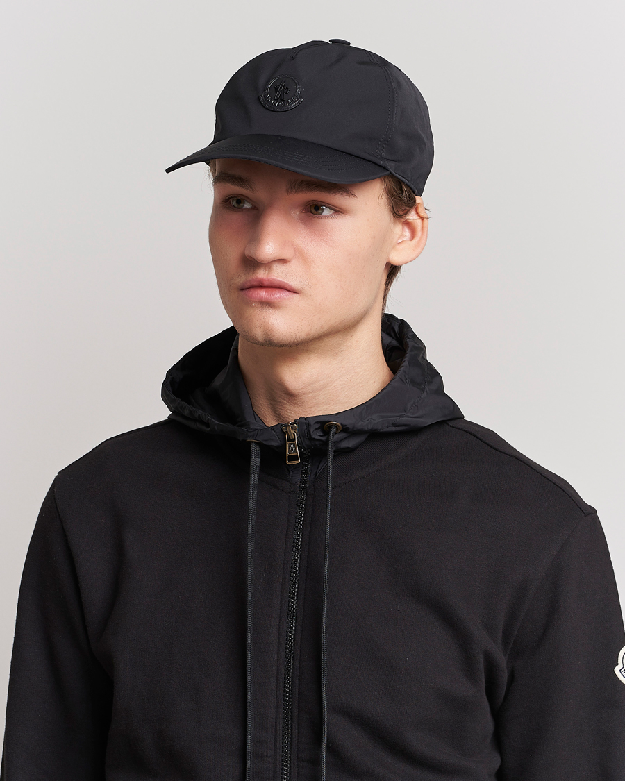 Herren | Moncler Tonal Logo Baseball Cap Black | Moncler | Tonal Logo Baseball Cap Black