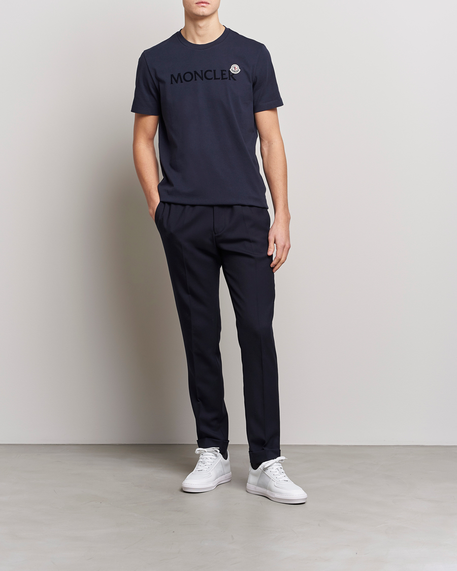 Herren | T-Shirts | Moncler | Lettering T-Shirt Navy