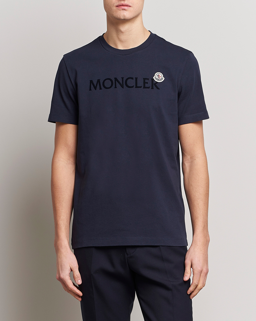 Herren | T-Shirts | Moncler | Lettering T-Shirt Navy
