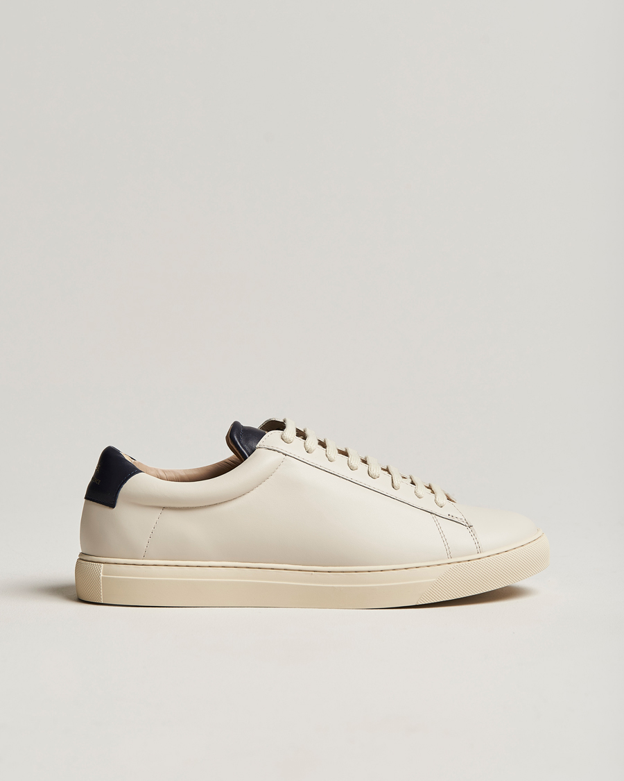 Herren | Zespà ZSP4 Nappa Leather Sneakers Off White/Navy | Zespà | ZSP4 Nappa Leather Sneakers Off White/Navy