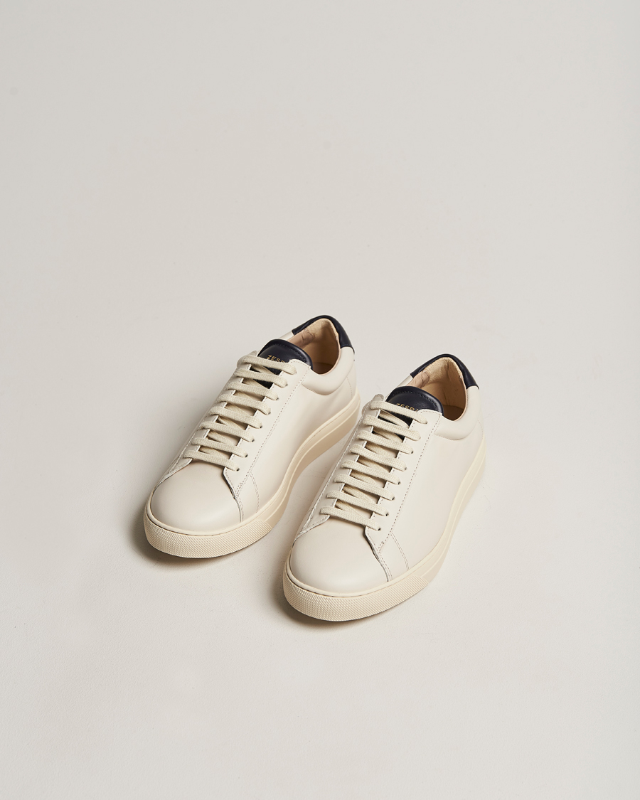 Herren | Zespà ZSP4 Nappa Leather Sneakers Off White/Navy | Zespà | ZSP4 Nappa Leather Sneakers Off White/Navy