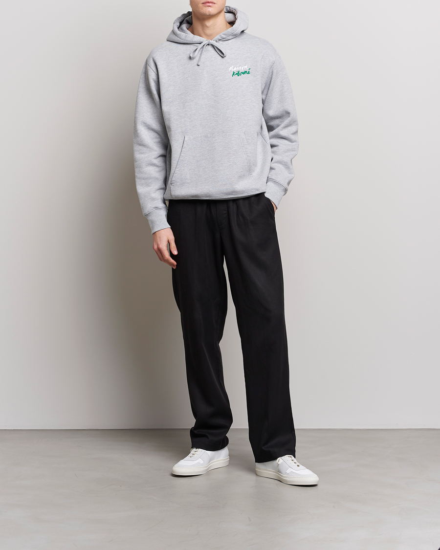 Herren | Pullover | Maison Kitsuné | Mini Handwriting Hoodie Light Grey Melange