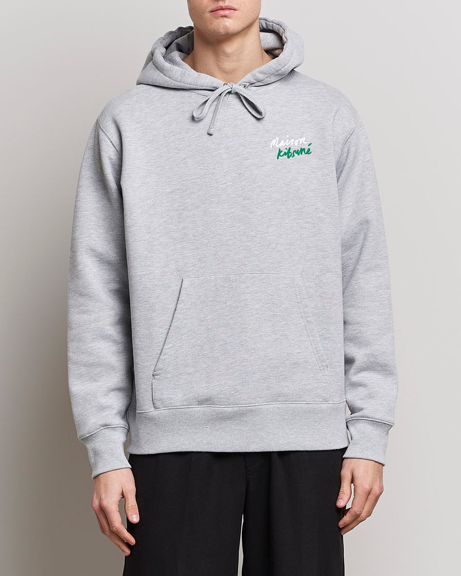 Herren | Pullover | Maison Kitsuné | Mini Handwriting Hoodie Light Grey Melange