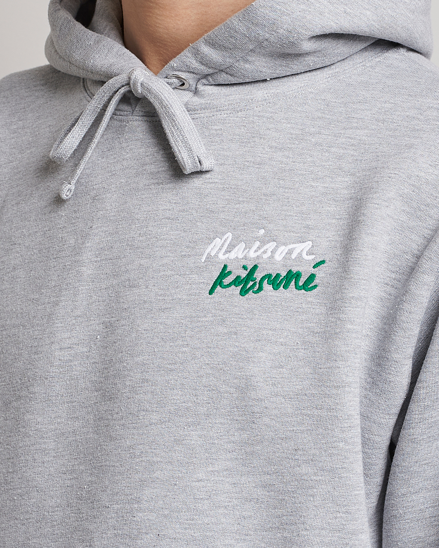 Herren | Pullover | Maison Kitsuné | Mini Handwriting Hoodie Light Grey Melange