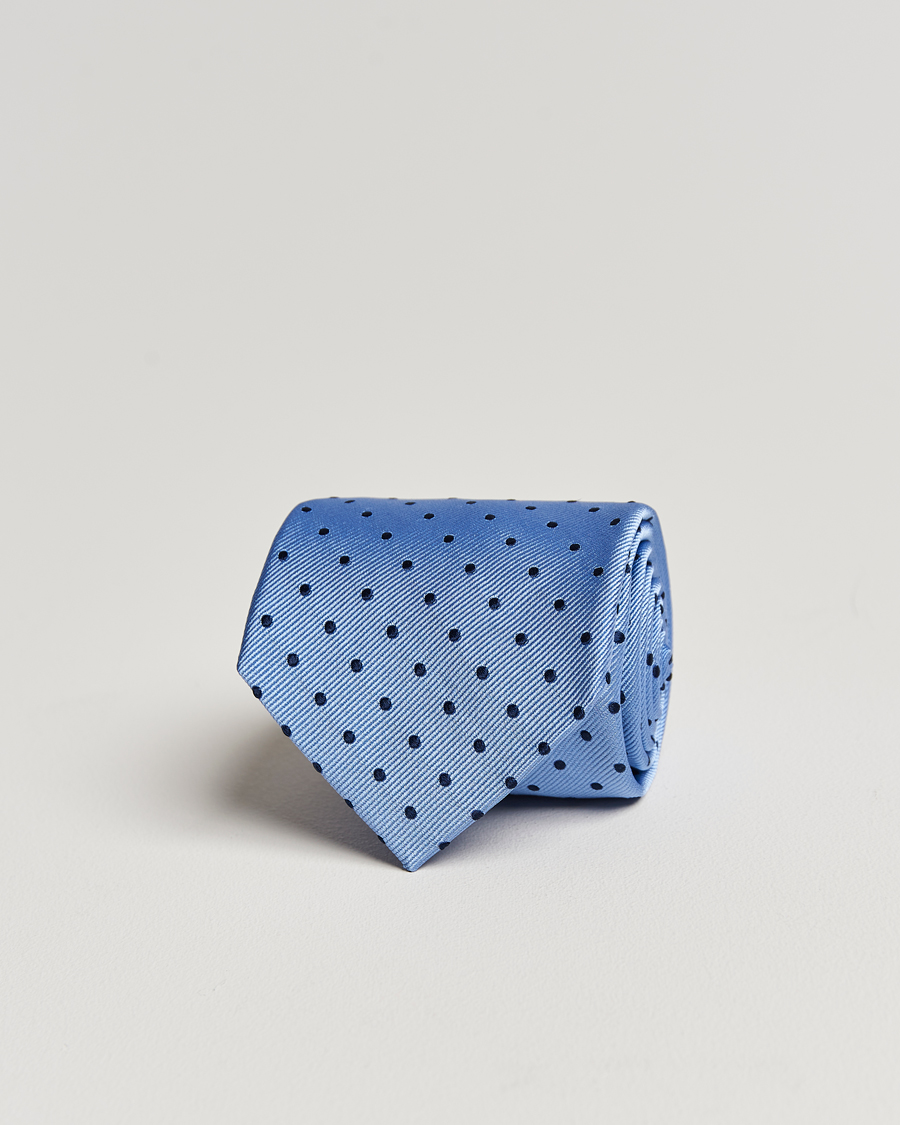 Herren | Krawatten | Amanda Christensen | Dot Classic Tie 8 cm Sky Blue/Navy