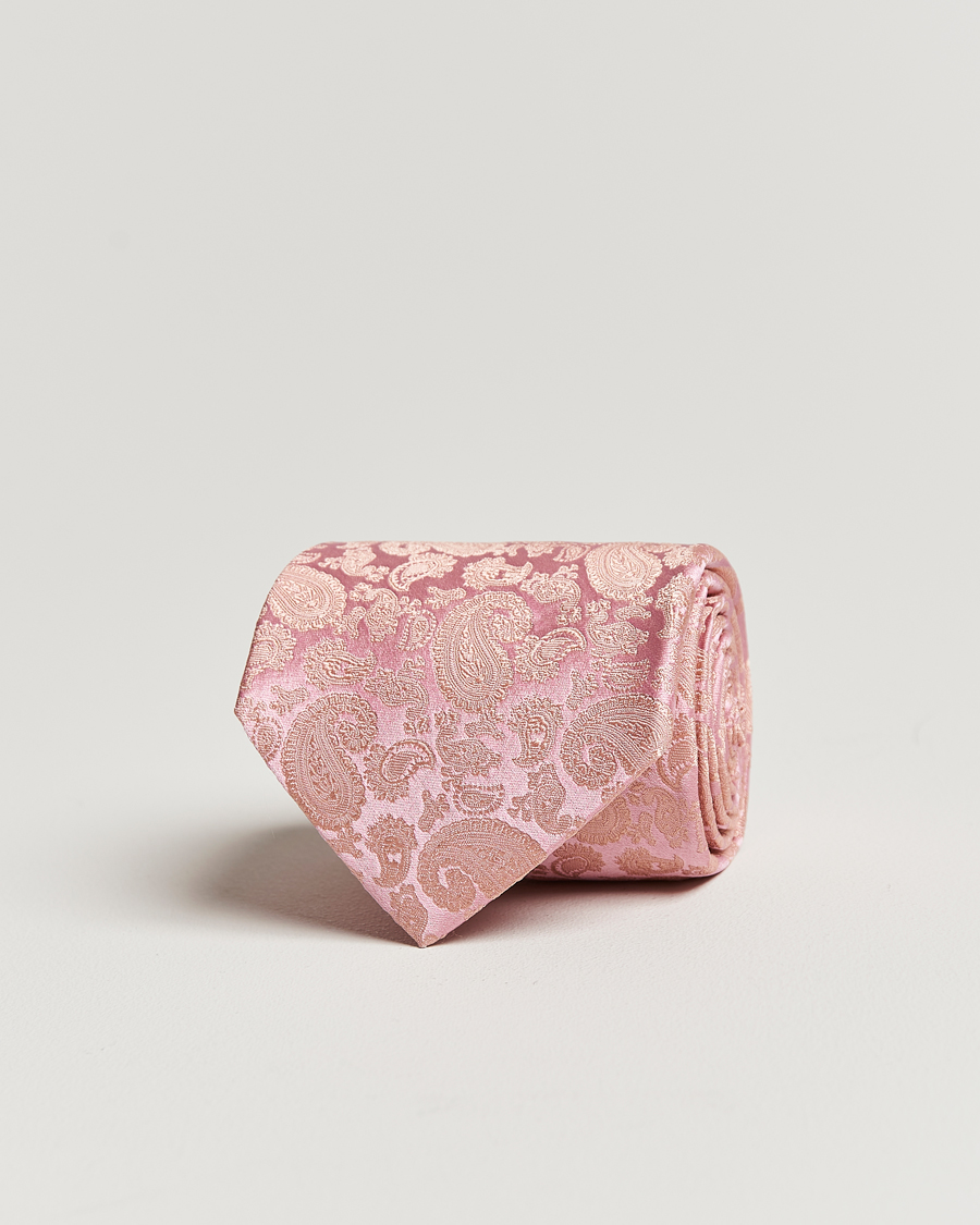 Herren | Krawatten | Amanda Christensen | Silk Tonal Paisley Tie 8 cm Powder Pink