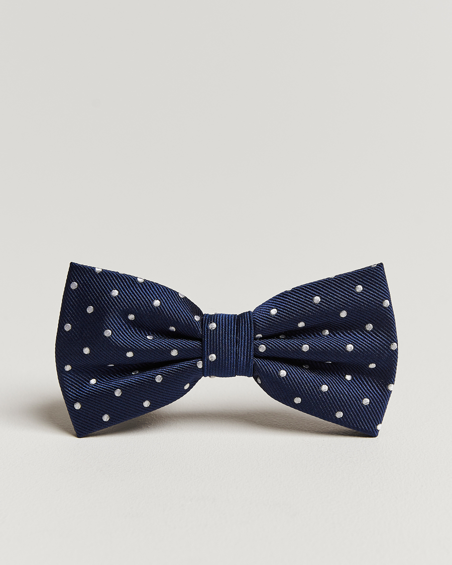 Herren | Amanda Christensen Dot Pre Tie Silk Navy/White | Amanda Christensen | Dot Pre Tie Silk Navy/White