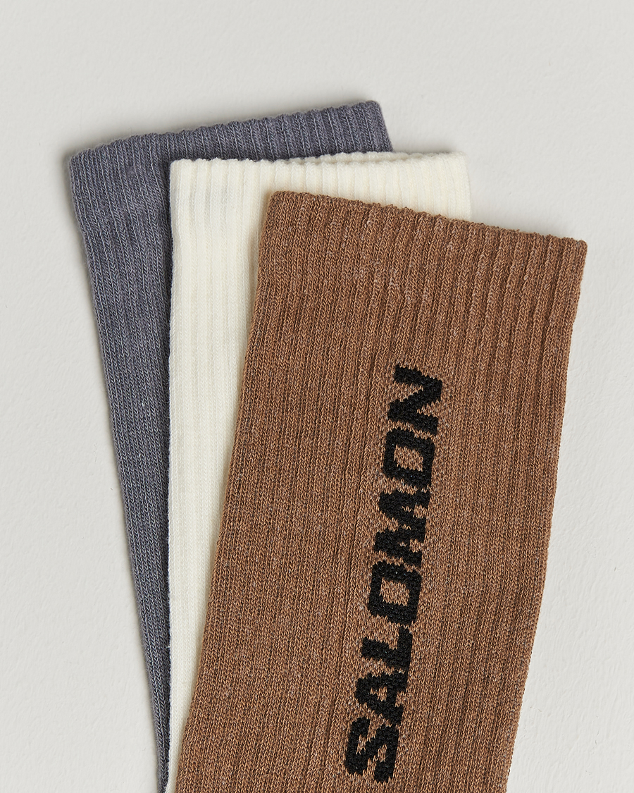 Herren | Unterwäsche | Salomon | Everyday Crew 3-Pack Socks Grey/White/Beige