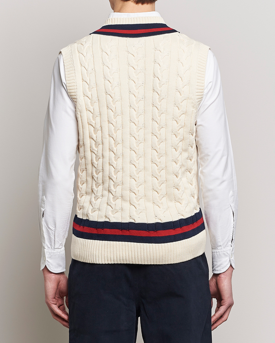 Herren | Pullover | Baracuta | Cotton Cable Knit Vest Off White