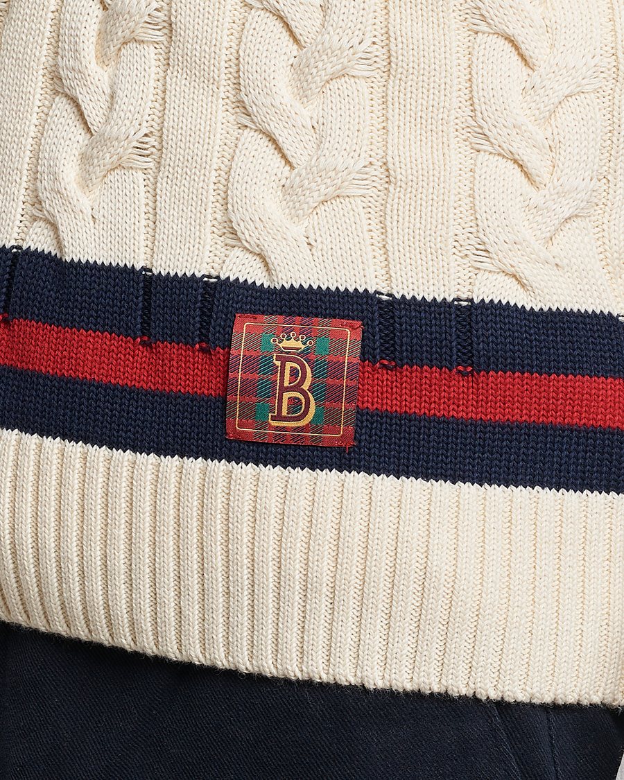 Herren | Pullover | Baracuta | Cotton Cable Knit Vest Off White