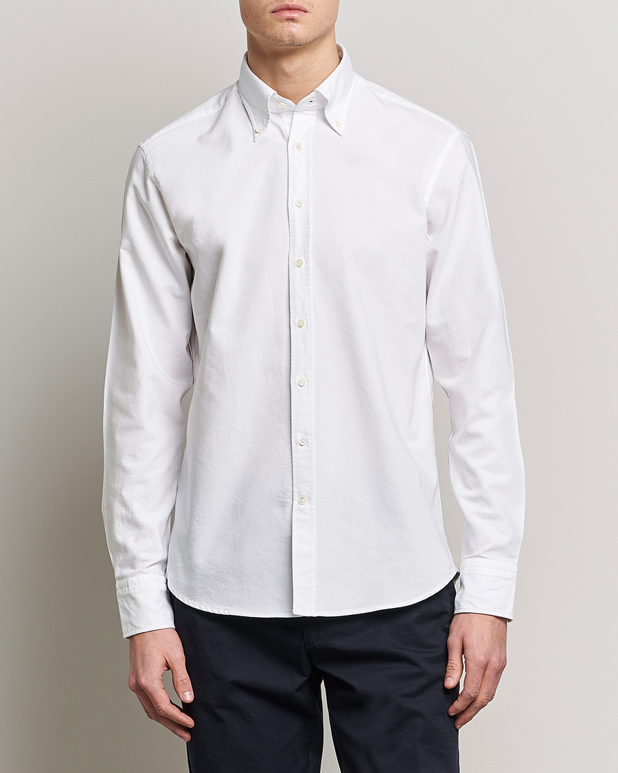 Herren | Freizeithemden | Stenströms | Fitted Body Oxford Shirt White