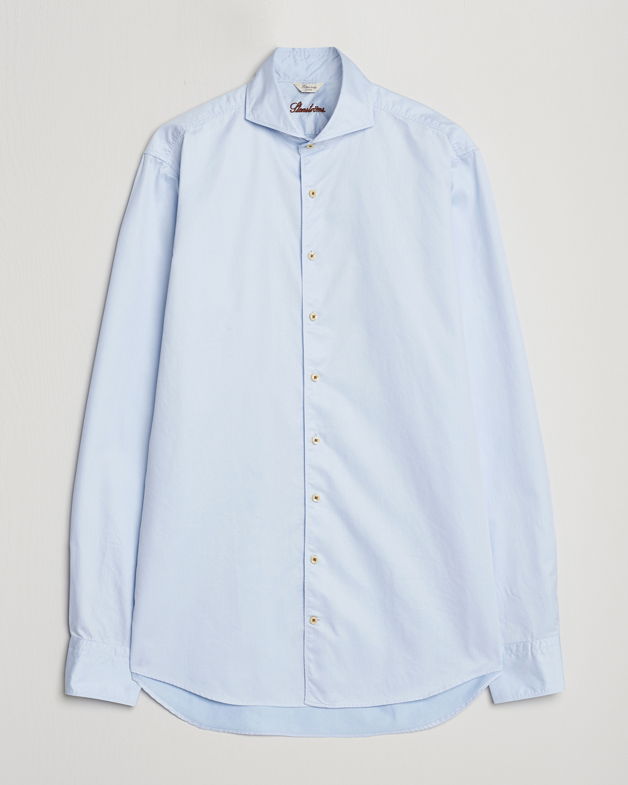 Herren | Hemden | Stenströms | Fitted Body X-Long Sleeve Washed Shirt Light Blue