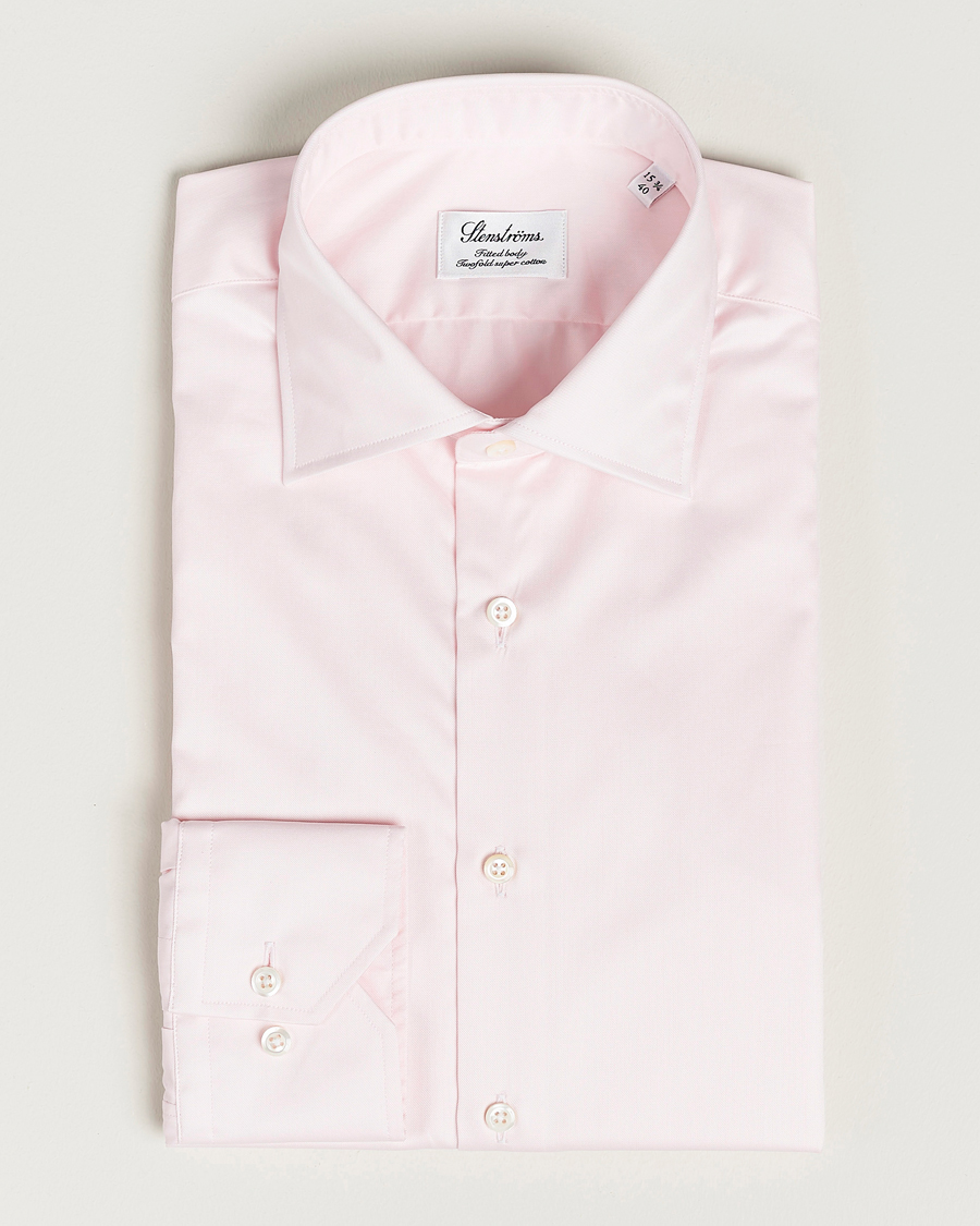 Herren | Hemden | Stenströms | Fitted Body Cut Away Shirt Pink