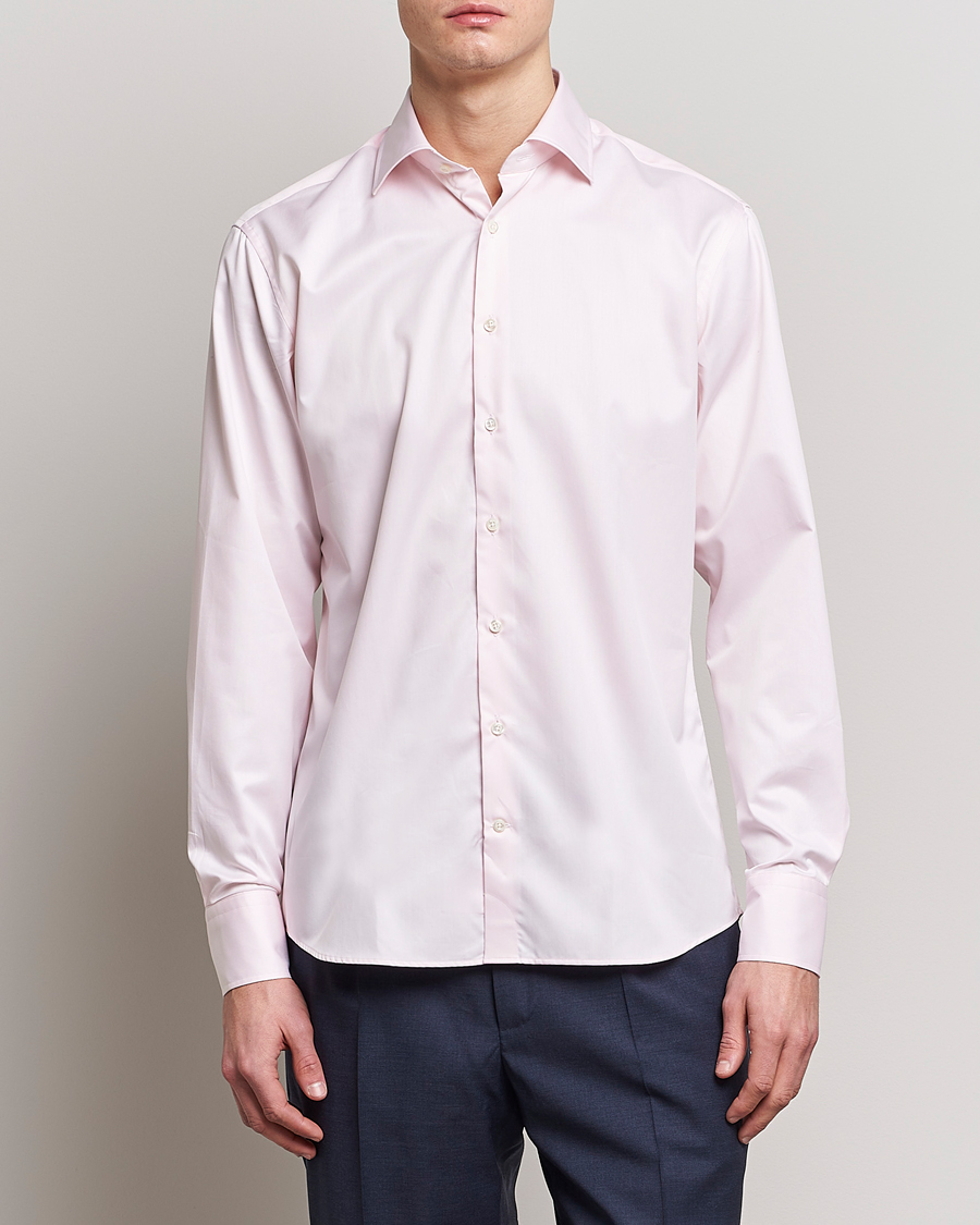 Herren | Hemden | Stenströms | Fitted Body Cut Away Shirt Pink