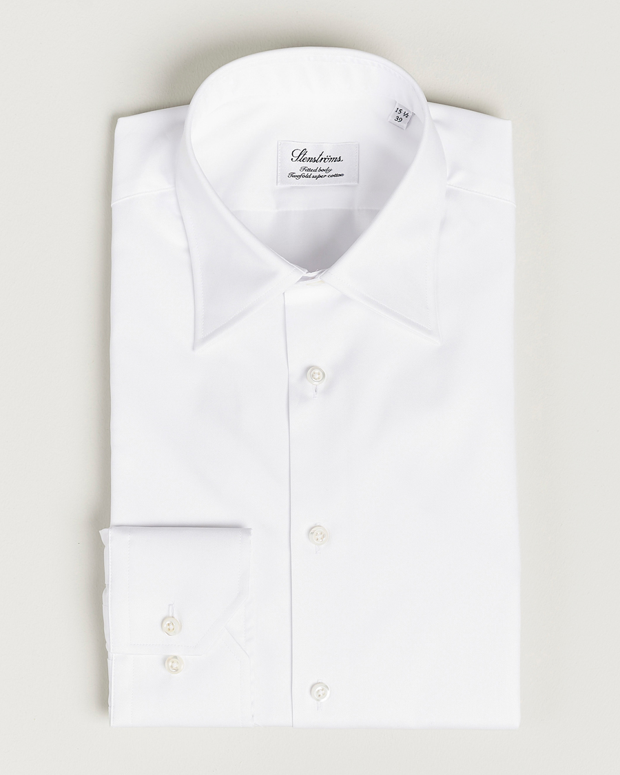 Herren | Hemden | Stenströms | Fitted Body Kent Collar Shirt White