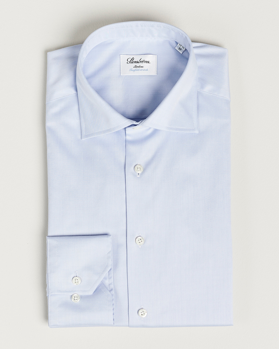 Herren | Hemden | Stenströms | Slimline Twofold Stretch Shirt Light Blue