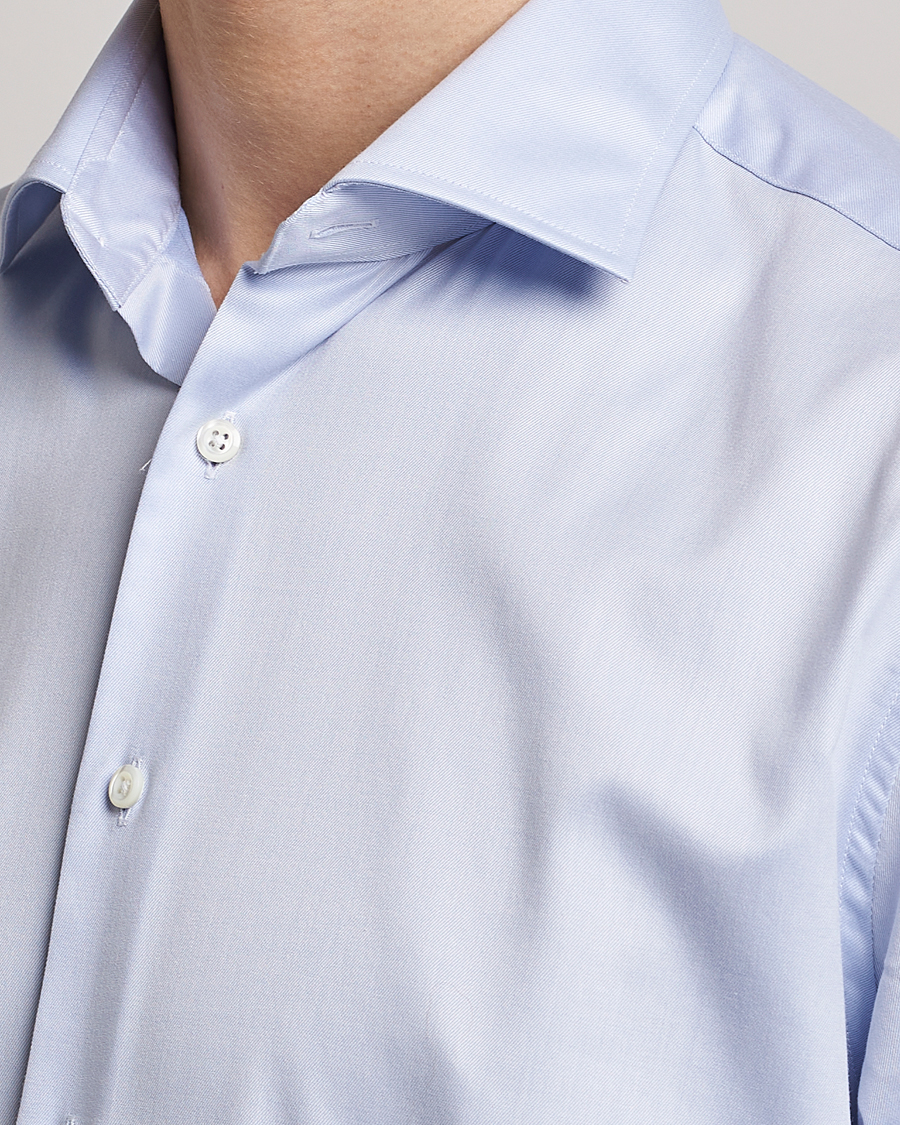 Herren | Hemden | Stenströms | Fitted Body Twofold Stretch Shirt Light Blue