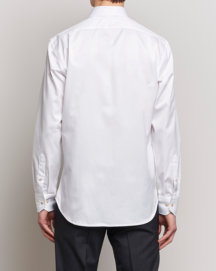 Herren | Hemden | Stenströms | Slimline Contrast Cotton Shirt White