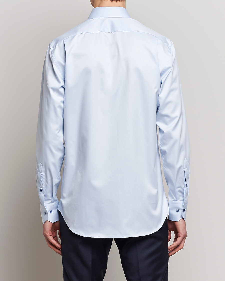 Herren | Hemden | Stenströms | Fitted Body Contrast Twill Shirt Light Blue