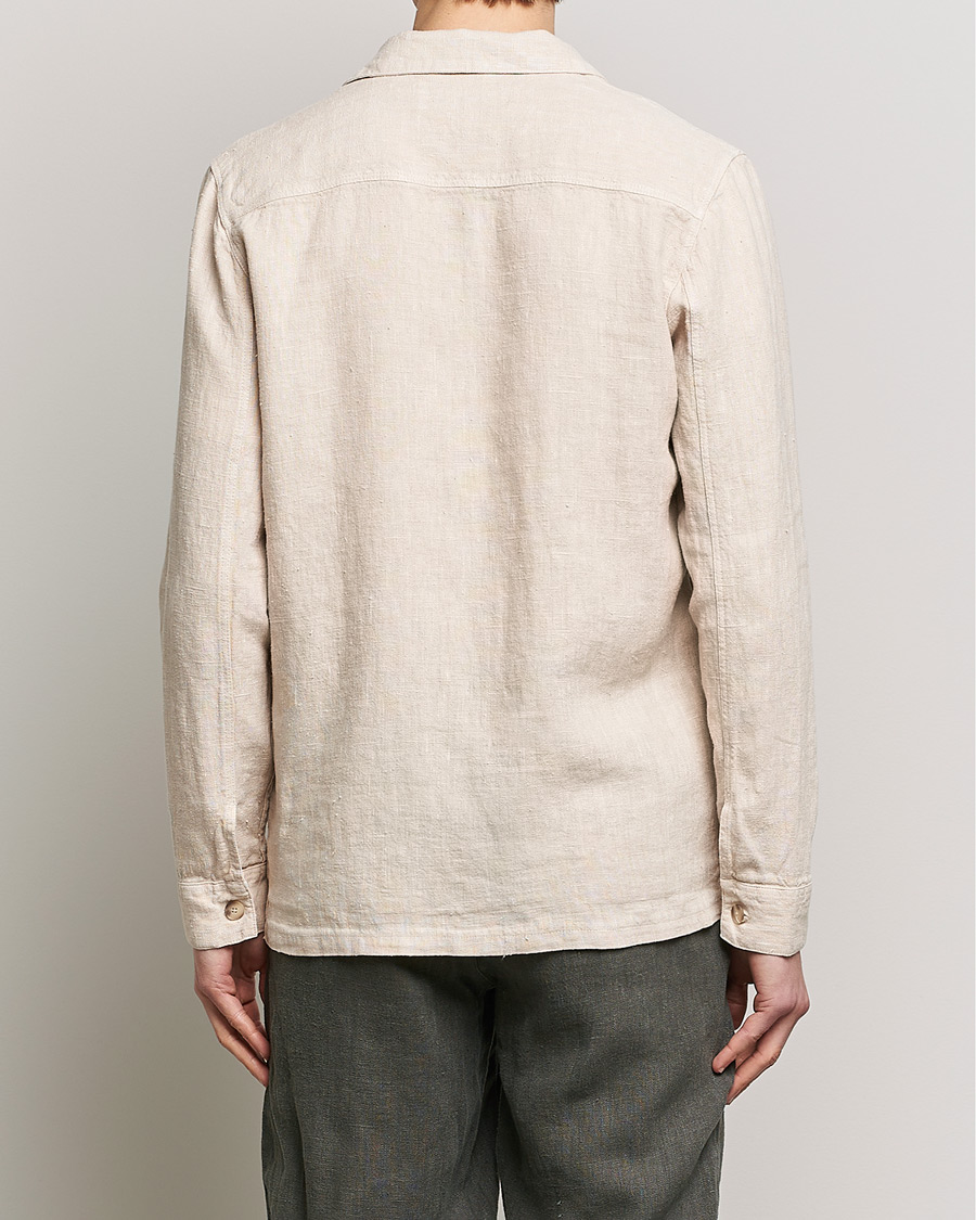 Herren | Hemden | A Day's March | Bangher Linen Overshirt Oyster