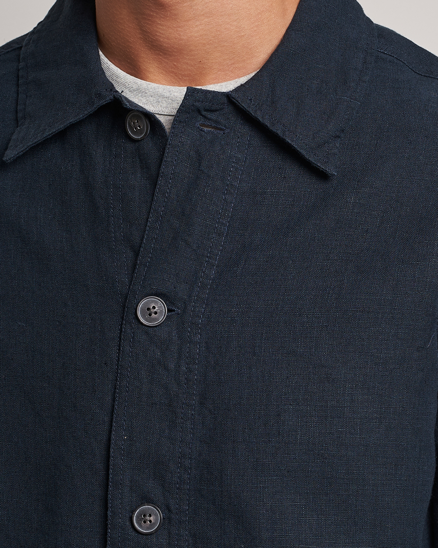 Herren | Hemden | A Day's March | Original Linen Overshirt Navy