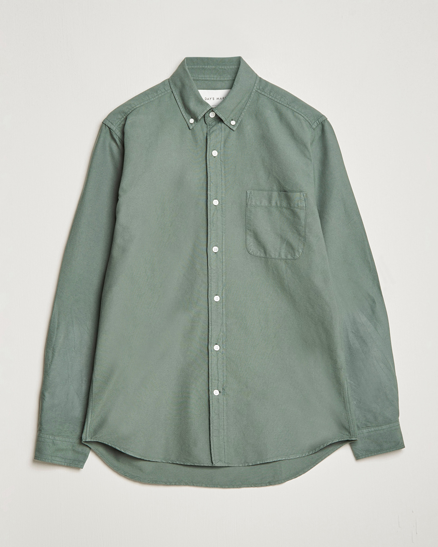 Herren | Hemden | A Day's March | Moorgate Dyed Oxford Shirt Dusty Green
