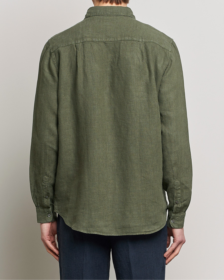 Herren | Hemden | A Day's March | Abu Linen Shirt Seaweed