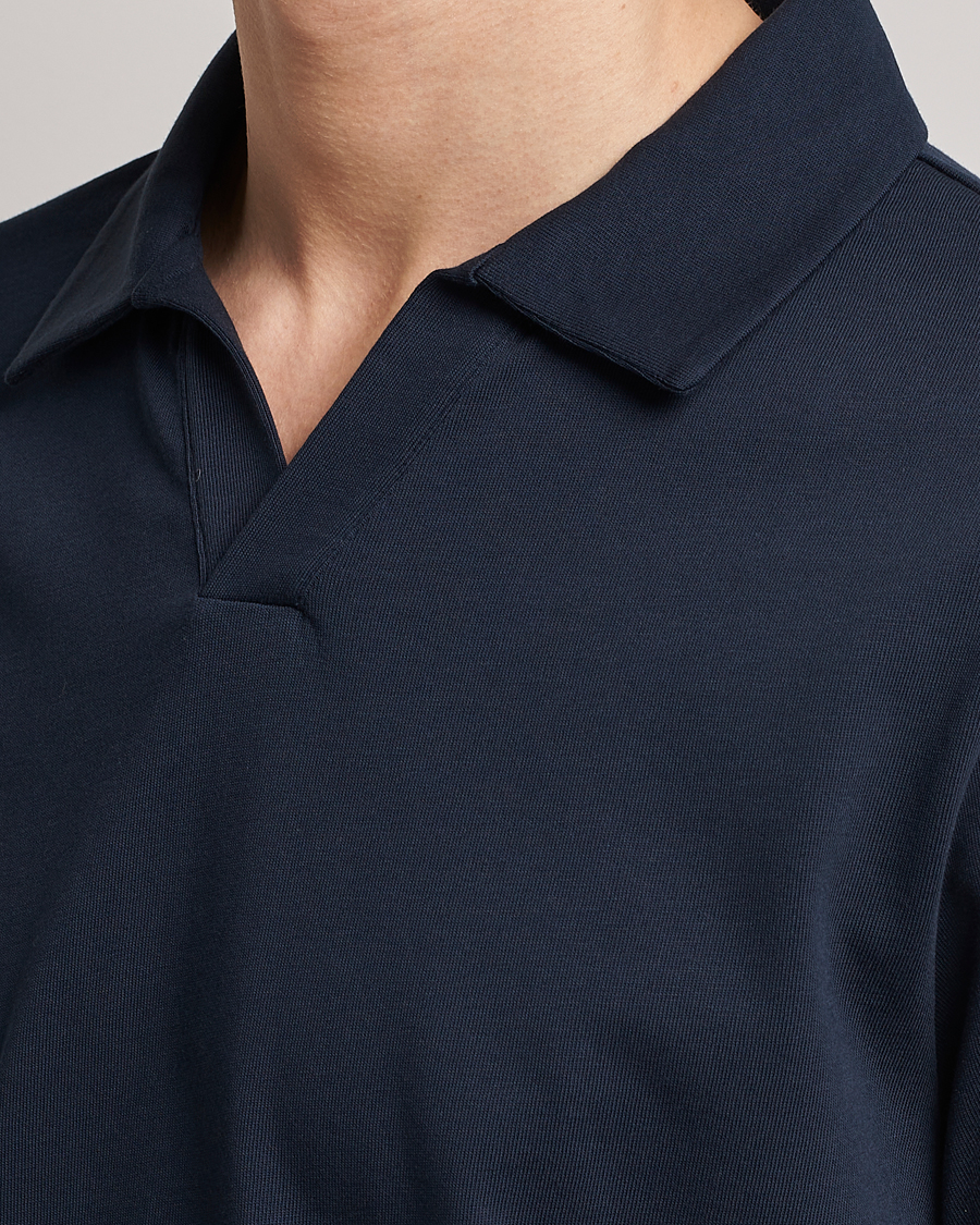 Herren | Pullover | A Day's March | Branford Long Sleeve Jersey Polo Navy
