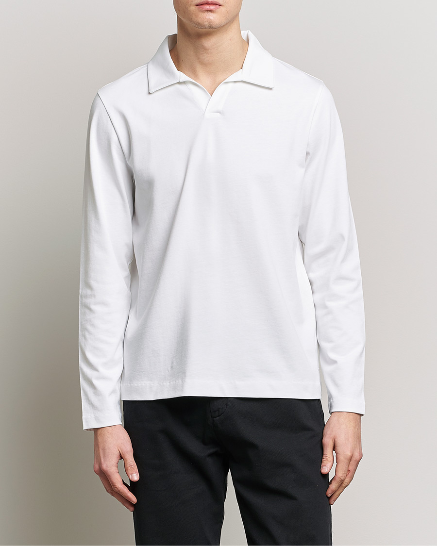 Herren | Pullover | A Day's March | Branford Long Sleeve Jersey Polo Off White