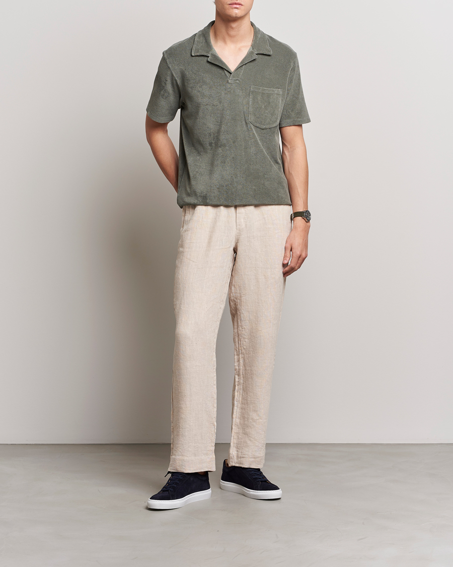 Herren | Poloshirts | A Day's March | Terry Polo Dusty Green