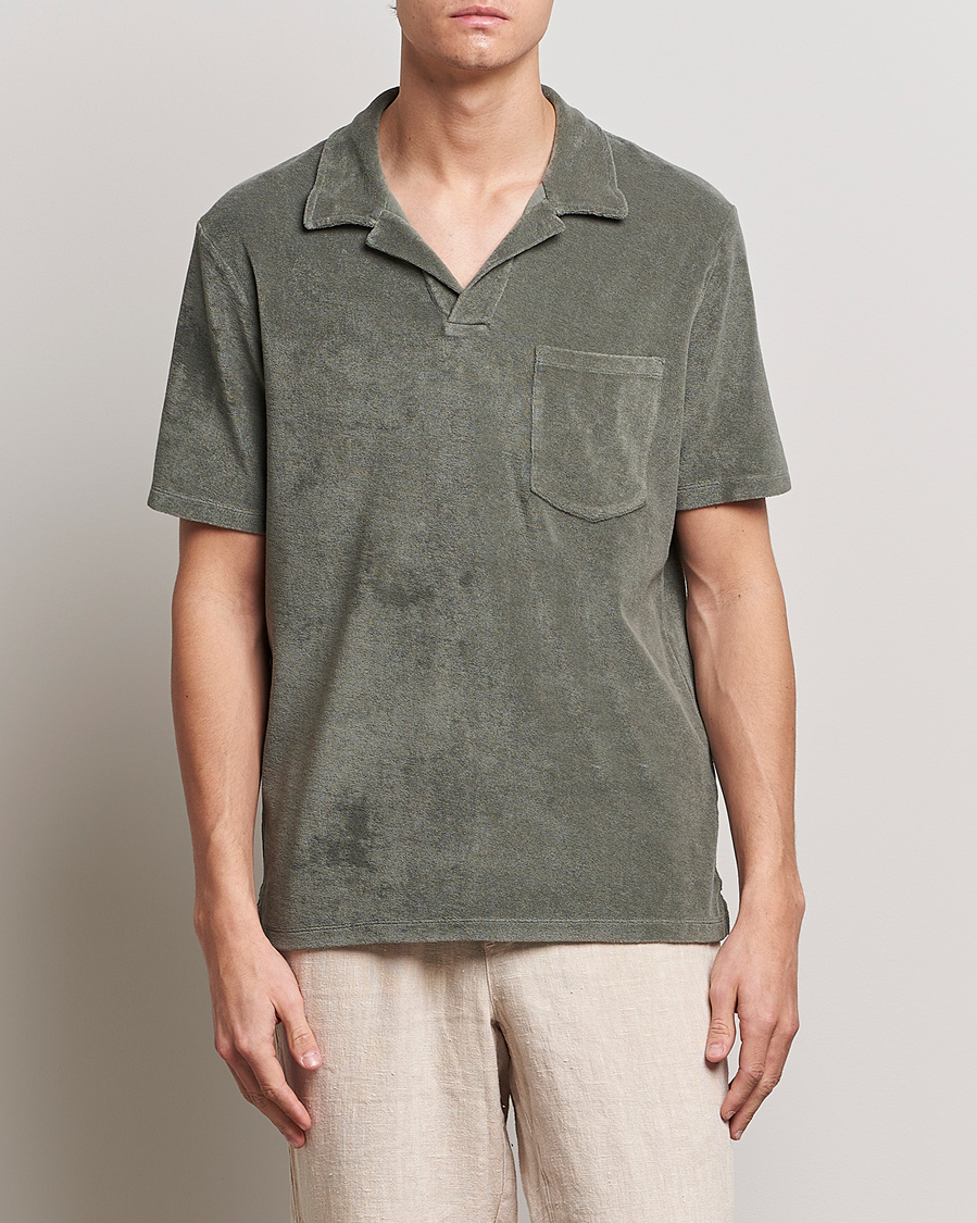 Herren | Poloshirts | A Day's March | Terry Polo Dusty Green