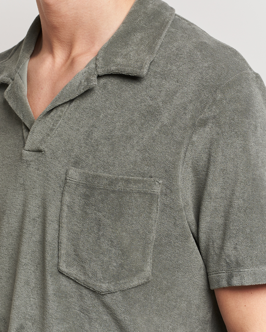 Herren | Poloshirts | A Day's March | Terry Polo Dusty Green