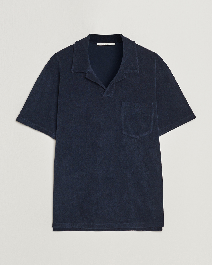 Herren | Poloshirts | A Day's March | Terry Polo Navy