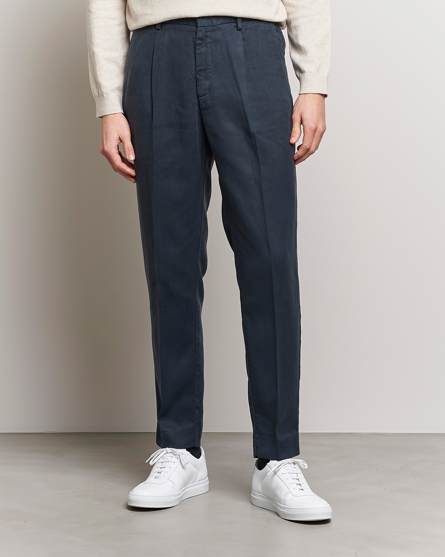 Herren | Hosen | A Day's March | Smart Trouser Tencel Navy