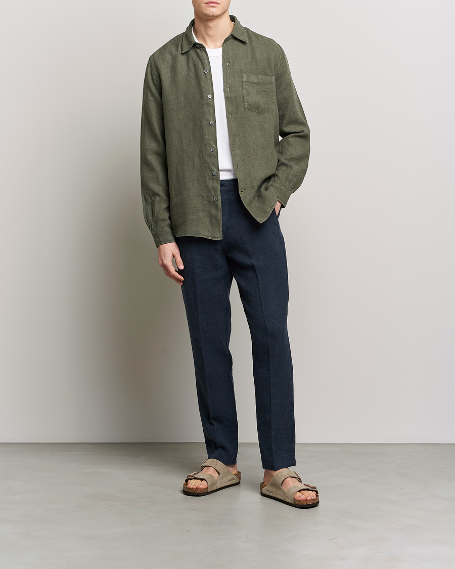Herren | Hosen | A Day's March | Madu Linen Trouser Navy