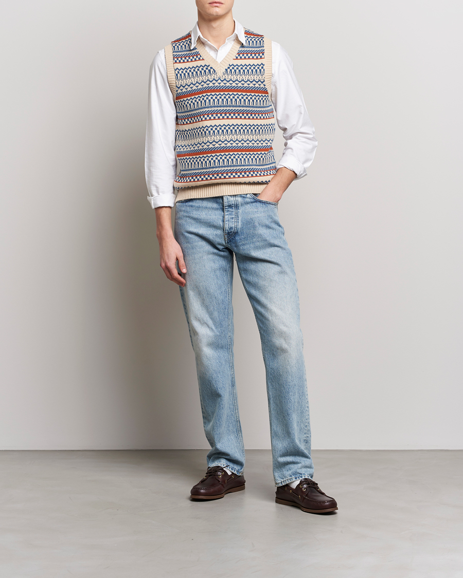 Herren | Pullover | BEAMS PLUS | Knit Fairisle Vest Natural