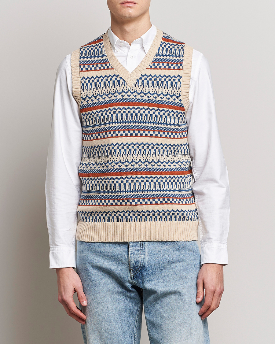 Herren | Pullover | BEAMS PLUS | Knit Fairisle Vest Natural