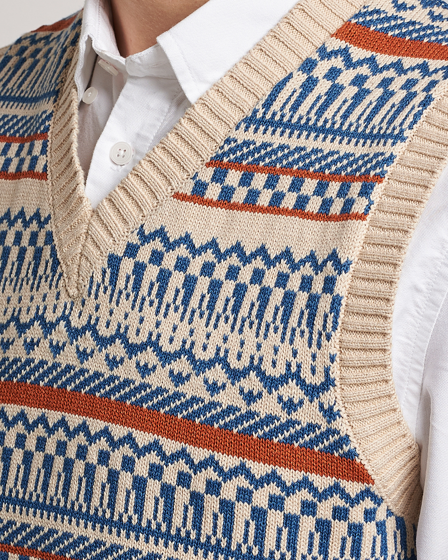 Herren | Pullover | BEAMS PLUS | Knit Fairisle Vest Natural