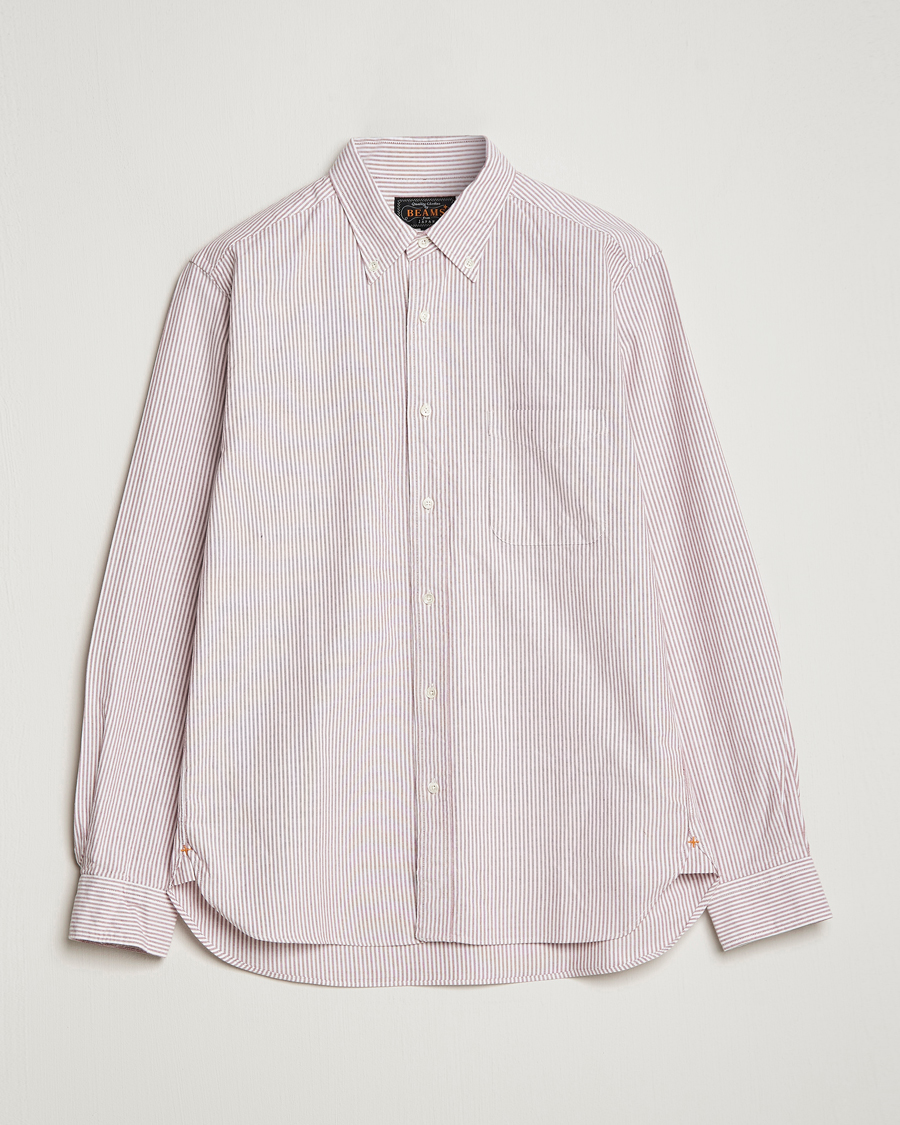 Herren | Hemden | BEAMS PLUS | Oxford Button Down Shirt Wine Stripe