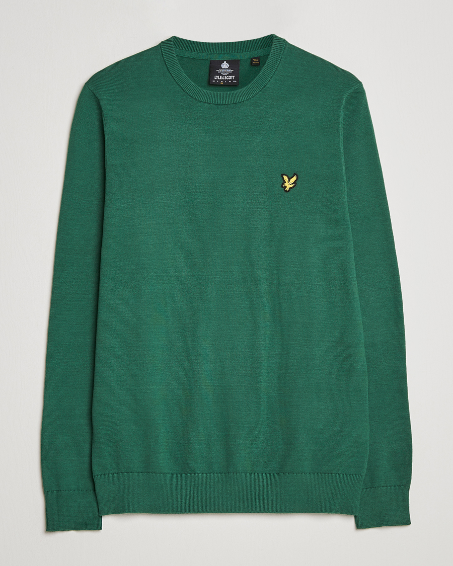 Herren | Pullover | Lyle & Scott | Crew Neck Cotton Sweater English Green