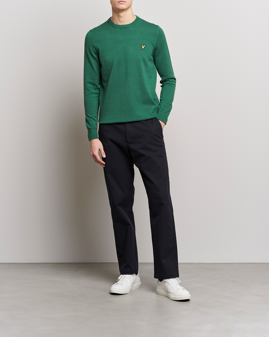 Herren | Pullover | Lyle & Scott | Crew Neck Cotton Sweater English Green
